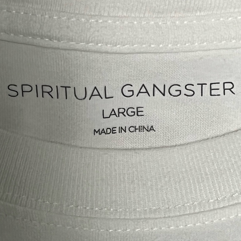 Spiritual Gangster white "Earth Below Me” graphic eye, yoga long-sleeve t-shirt - Picture 3 of 8